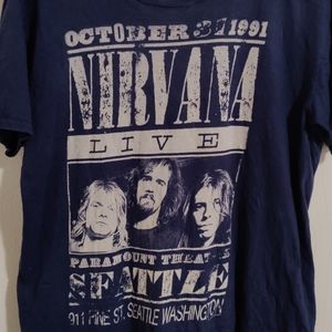 Vintage 1991 Nirvana Live Seattle Six Fifty One Brand Blue T-shirt L